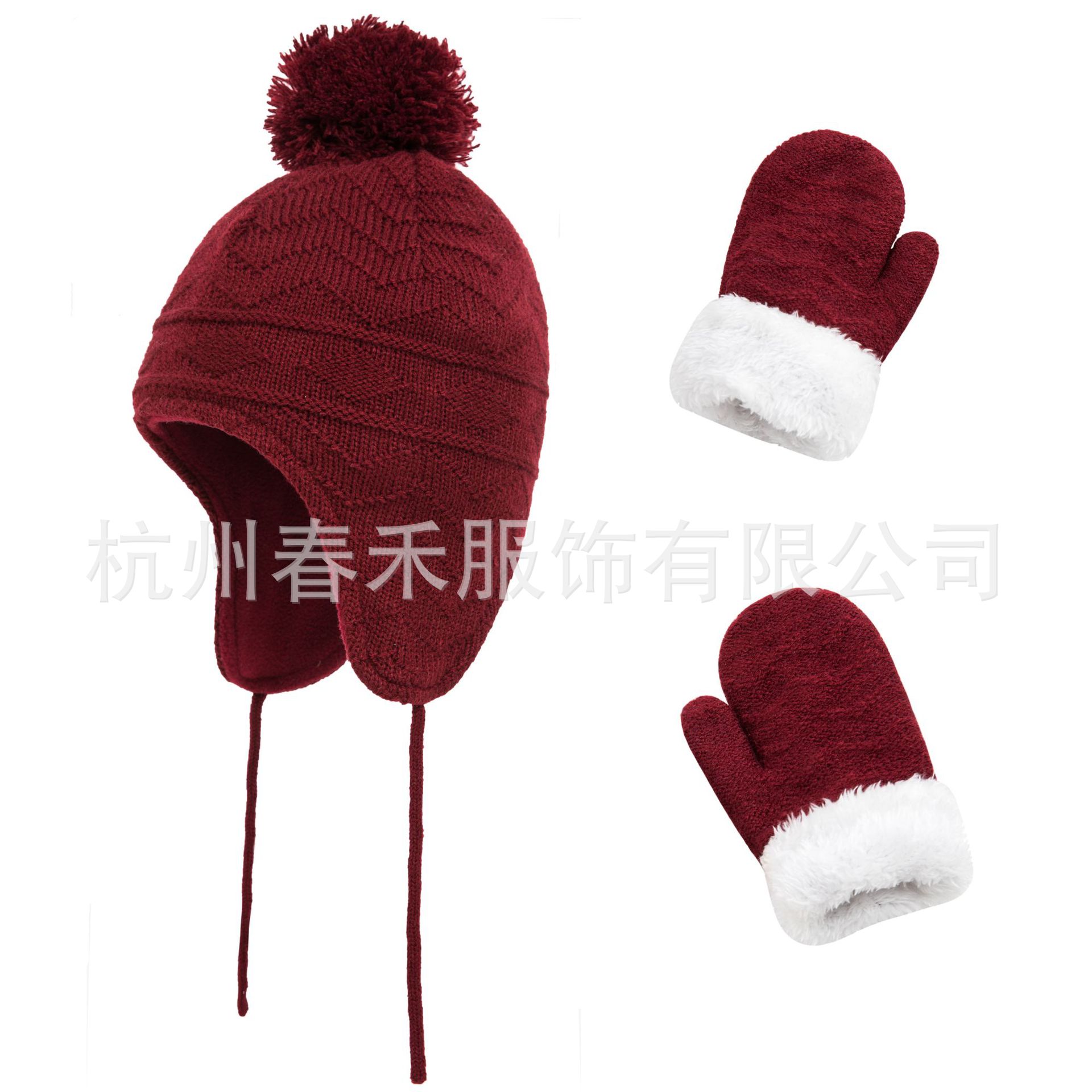 Source factory 6 color spot cross-border Amazon explosions New plus velvet autumn and winter 1-6 years old hat hand set