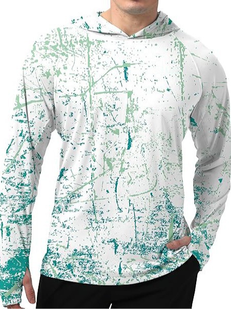 Summer Men's Quick-Drying Anti-Uv Ultra-Thin Ice Silk Running, Fishing and Travel Bionic Camouflage Hooded Outdoor Sun Protection