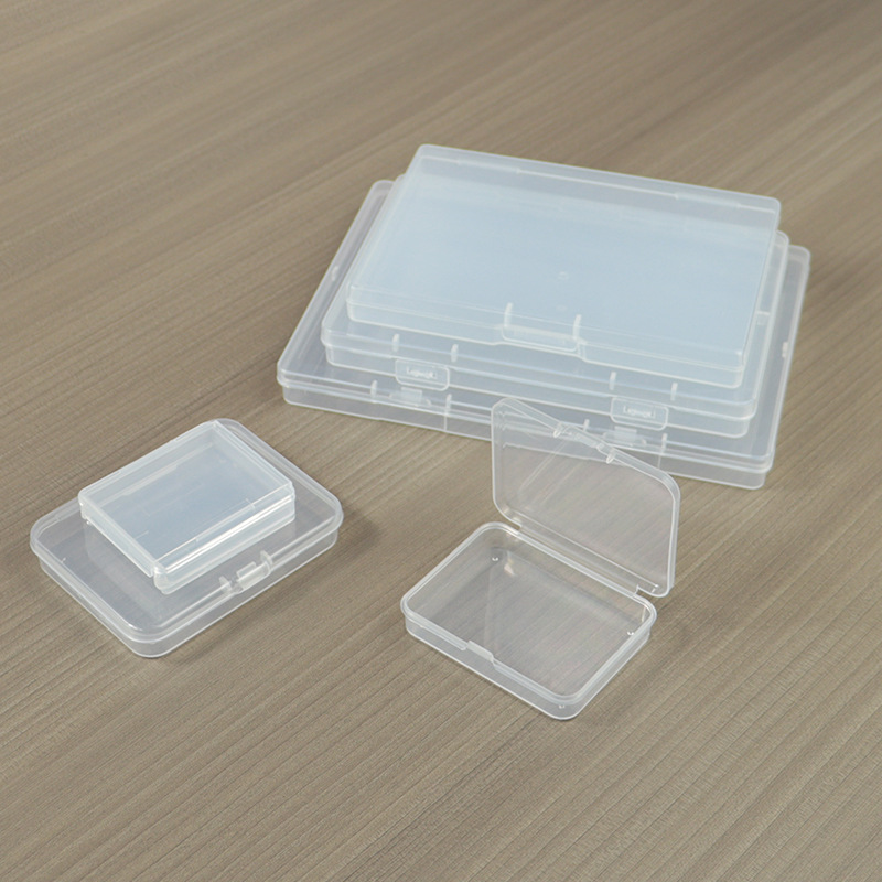 Прозрачная прямоугольная коробка для хранения визиток, пылезащитная пластиковая коробка