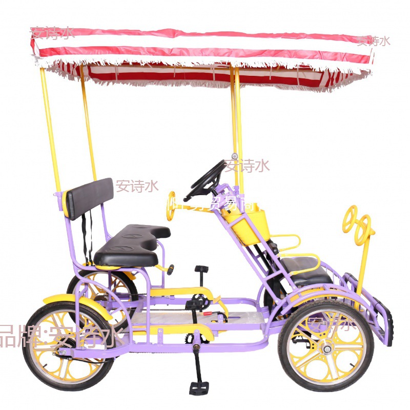 Wholesale New Luxury All-In-One Wheel Four-Wheel Bicycle Double Four-Person Six-Person Attraction Sightseeing Car Rental
