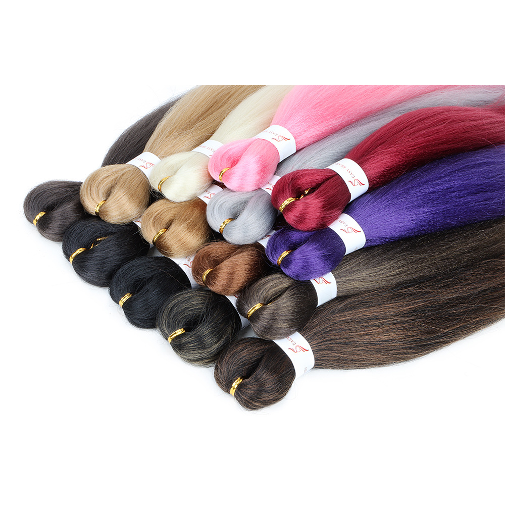 Foreign trade EZ big braid 20 inch gradient color big braid Easy braid low temperature silk chemical fiber hair African dirty braid