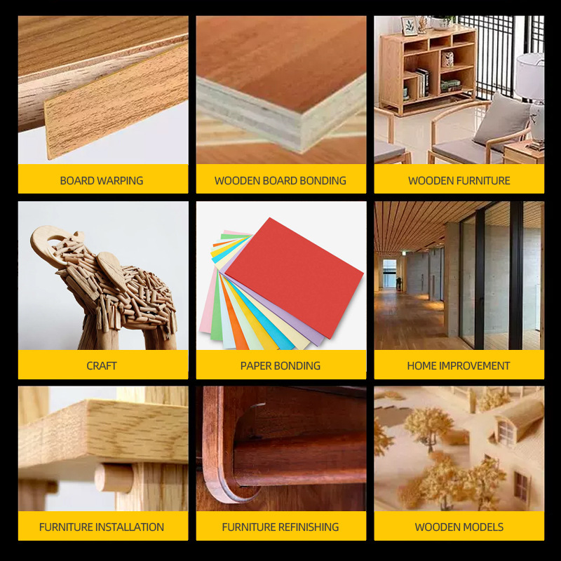 Rabbi cross-border woodworking glue wood hand glue solidified transparent environmental protection net taste white latex in stock wholesale