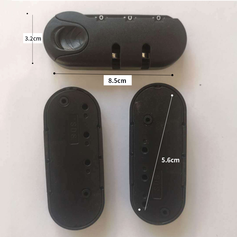 Foreign Trade Luggage Password Lock Manufacturer Wholesale Suitcase Fixed Lock Three-Digit Plastic Simple Accessories Password Lock