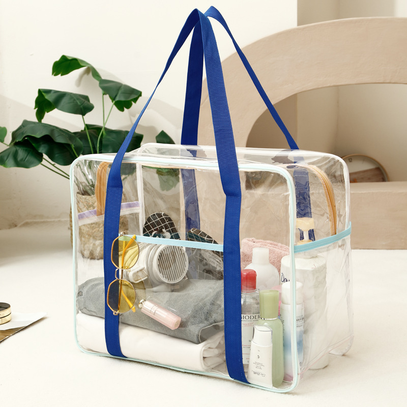 Большая прозрачная сумка для хранения, пластиковая водонепроницаемая сумка для путешествий, пляжная сумка для мужчин и женщин