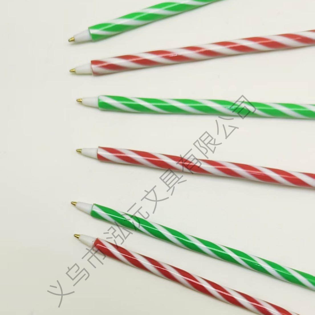 Directly from the Source Factory, Christmas Stripesd Two-Color Ballpoint Pen, Cute Crutch Hook, Simple Medium Oil Pen