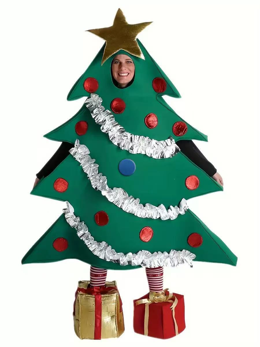 Christmas Halloween Performance Costumes New Hot-Selling Stage Costumes Christmas Tree with Foot Covers Cospiay Christmas Costumes