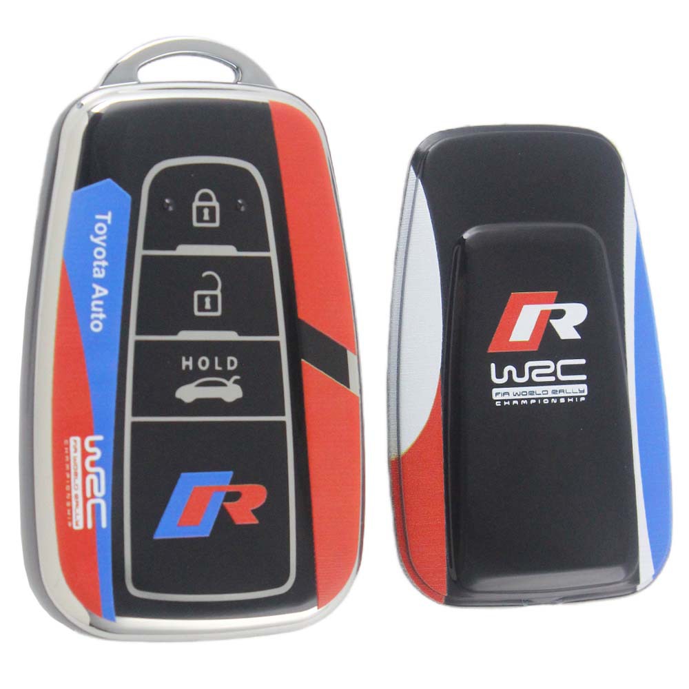 Huanyue Racing Style Tpu Car Key Cover Personalized Customization Suitable for Toyota Hyundai Kia Genesis DIY