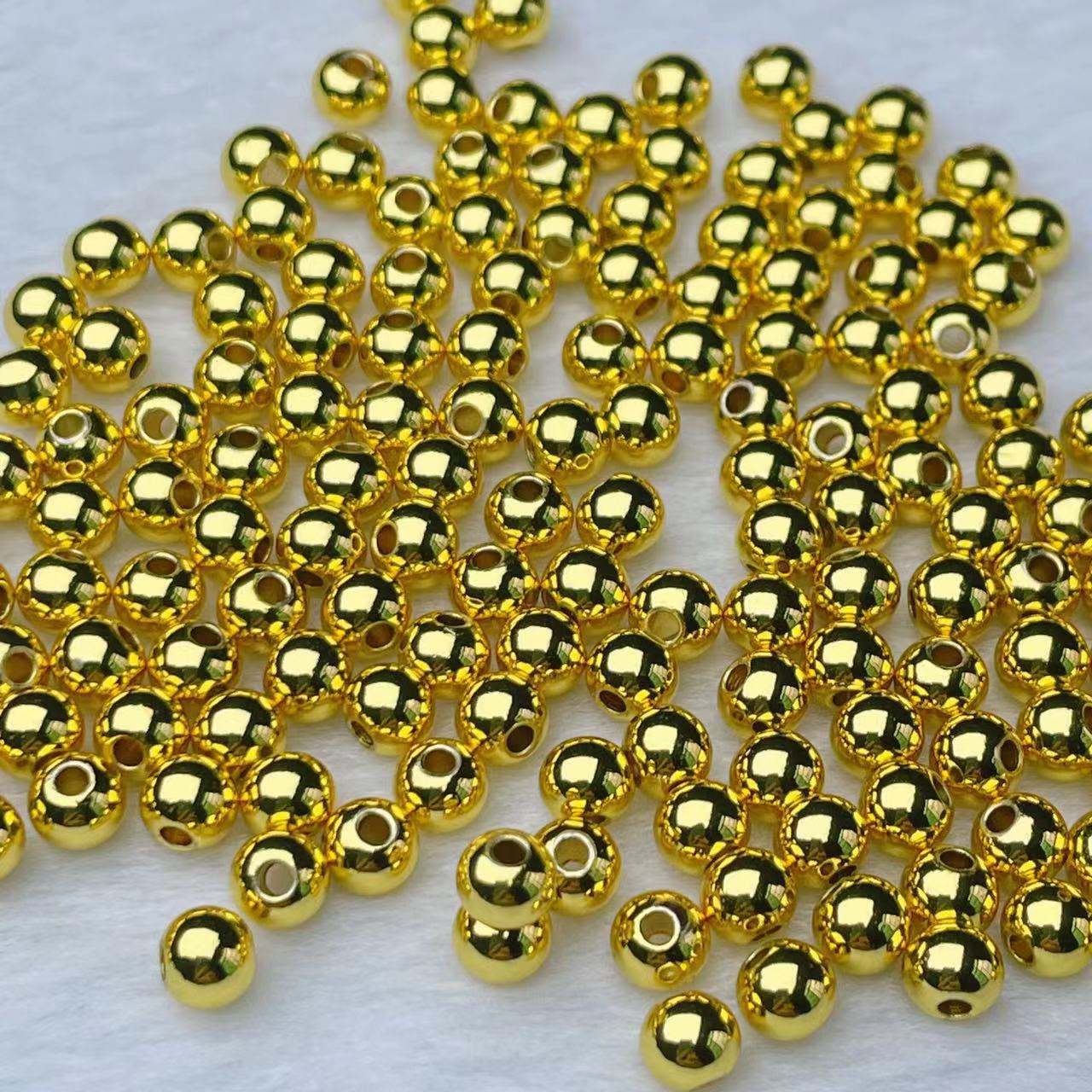 Color-Preserving Gold 3mm Solid Copper Beads 3mm Gold Solid Beads