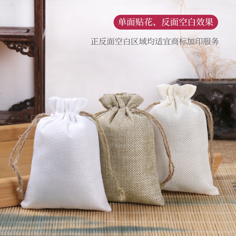 Hemp Rope Linen Drawstring Flap Pocket Pants Drawstring Linen Wine Bottle Bag Imitation Linen Drawstring Gift Packaging Bag Manufacturer Wholesale