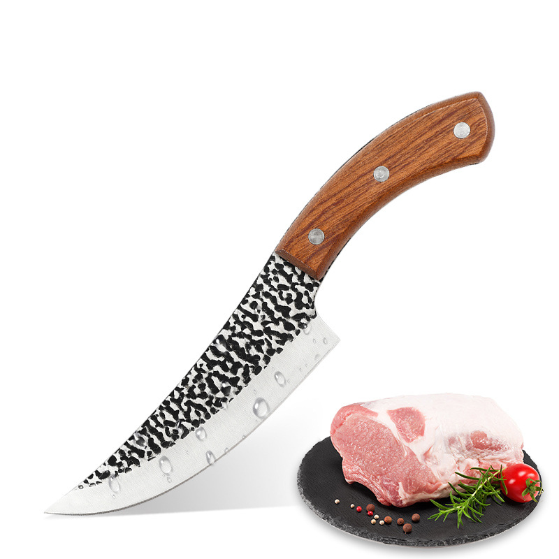 Handmade Steel Knife for Deboning and Cutting Meat, Forged for Slaughtering Sheep and Pigs, Butcher Knife for Selling Meat, Skinning, and Cutting Meat