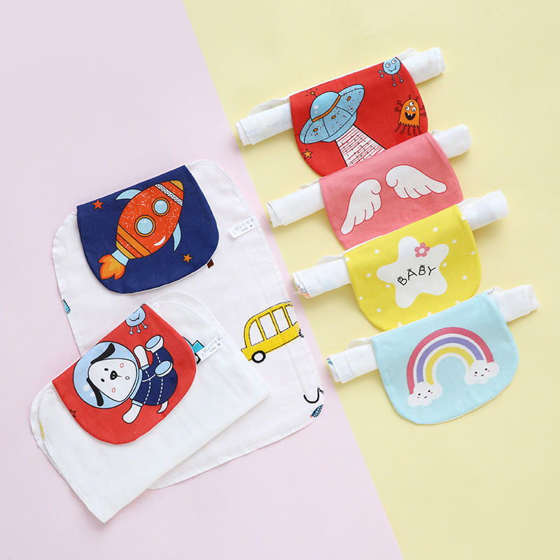 Children's Gauze Pure Cotton Sweat-Absorbent Towel, Breathable, Soft and Skin-Friendly, Easy Cotton Kindergarten Sweat Towel for Baby