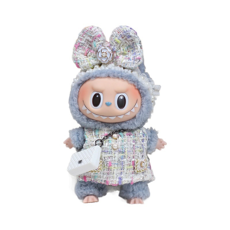 Only Doll Clothes】First/Second/Third Generation Universal Doll Clothes for Vinyl Dolls, Small Chanel-Style Clothes, Heart-Shaped Macarons