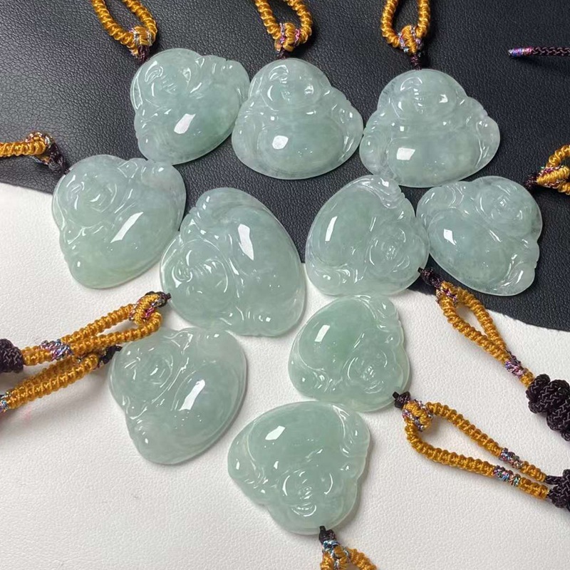 A Goods Myanmar Natural Jade Buddha Jade Pendant Jade Guanyin Safe Buckle Jade Pendant Jade Necklace Female with Certificate