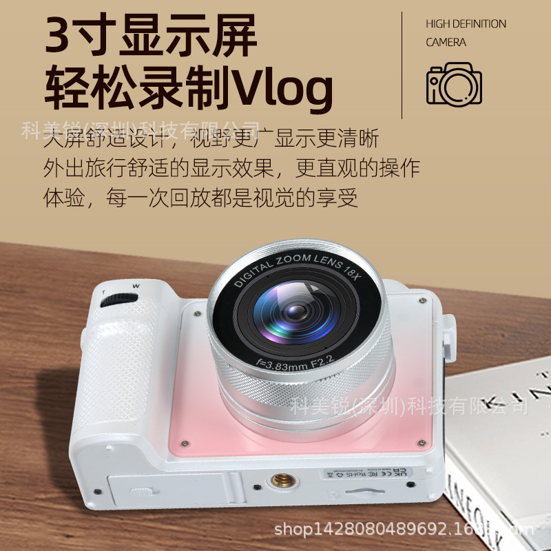 Cross-Border Exclusive Supply of X9 Brand New Digital Camera, Entry-Level Mirrorless Camera for Students, 4K High-Definition Video Recording, Travel Photography, Retro Camera