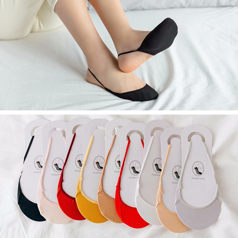 Новые невидимые носки с половиной ладонью, тонкие хлопковые носки для высоких каблуков, летние лодочные носки