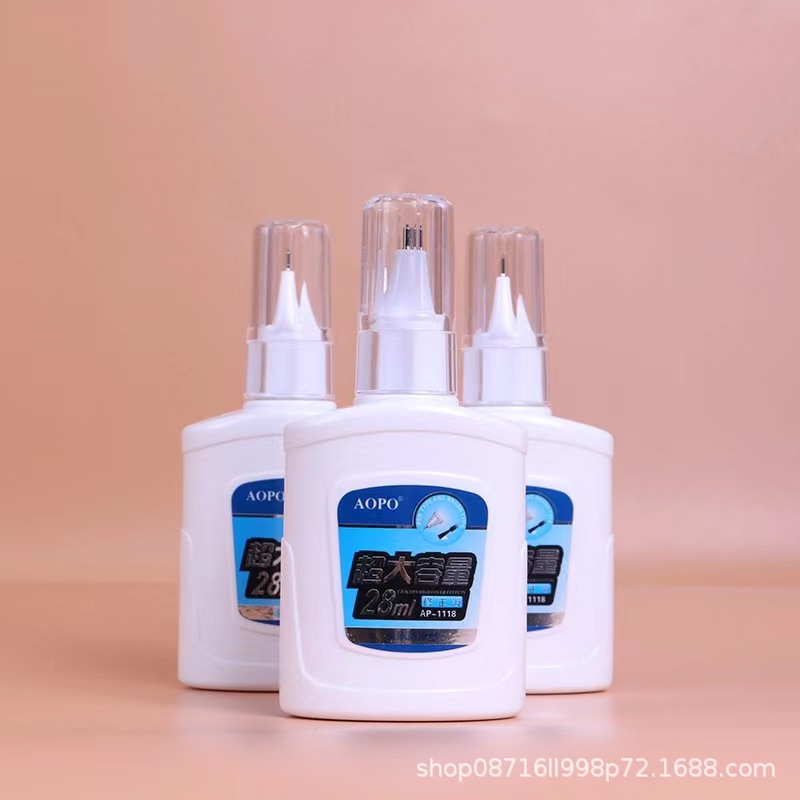 Aobo stationery brushing dual-purpose correction fluid for students 28ml correction fluid wholesale correction fluid