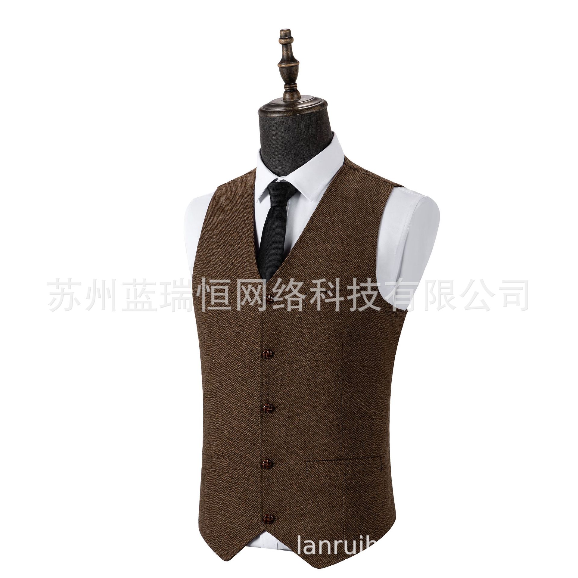 Men's Vest Amazon Blast Herringbone Vest Light Business Casual British Style Vest Vest Factory in stock