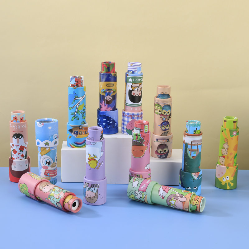 Customized Parent-Child Interactive Fun Toys Cartoon Rotating Double-Section Kaleidoscope Kindergarten Nostalgic Science and Education Toys