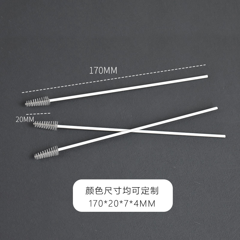 Spot wholesale white rubber tube brush children's kettle Cup bottle special cleaning brush white plastic straw brush factory