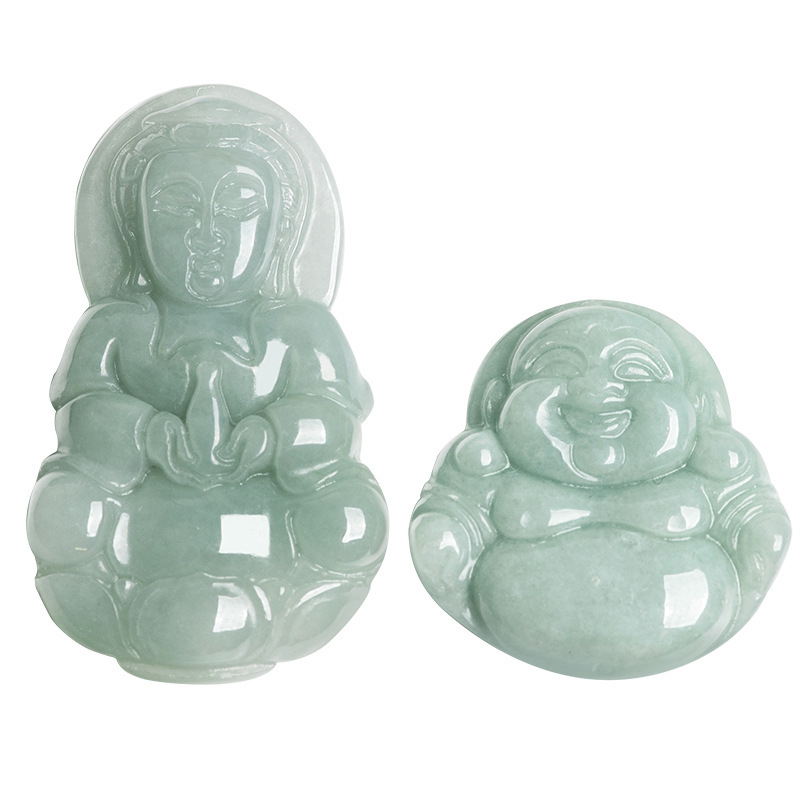 Natural Burmese A Jade Guanyin Buddha Pendant Pendant Jewelry for Men and Women Ice Jade Stone Jade Pendant