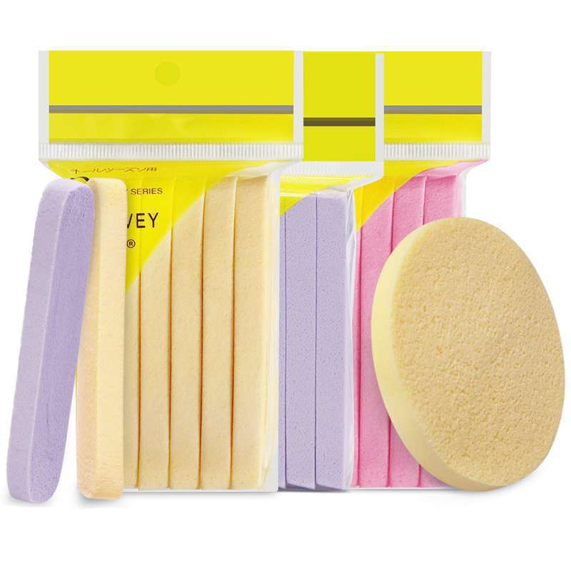 Caiwei Compressed Strips 12 Face Wash Puffs Indian Online Quality Soaked in Water to Enlarge Sponge Powder Puff Compressed Strips Manufacturer