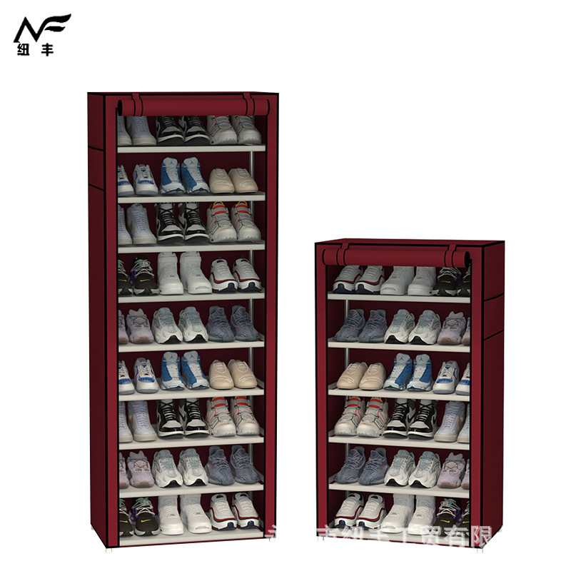 Простой стеллаж для обуви, многоуровневая сборная стальная труба, пылезащитный, экономичный шкаф для обуви для студентов