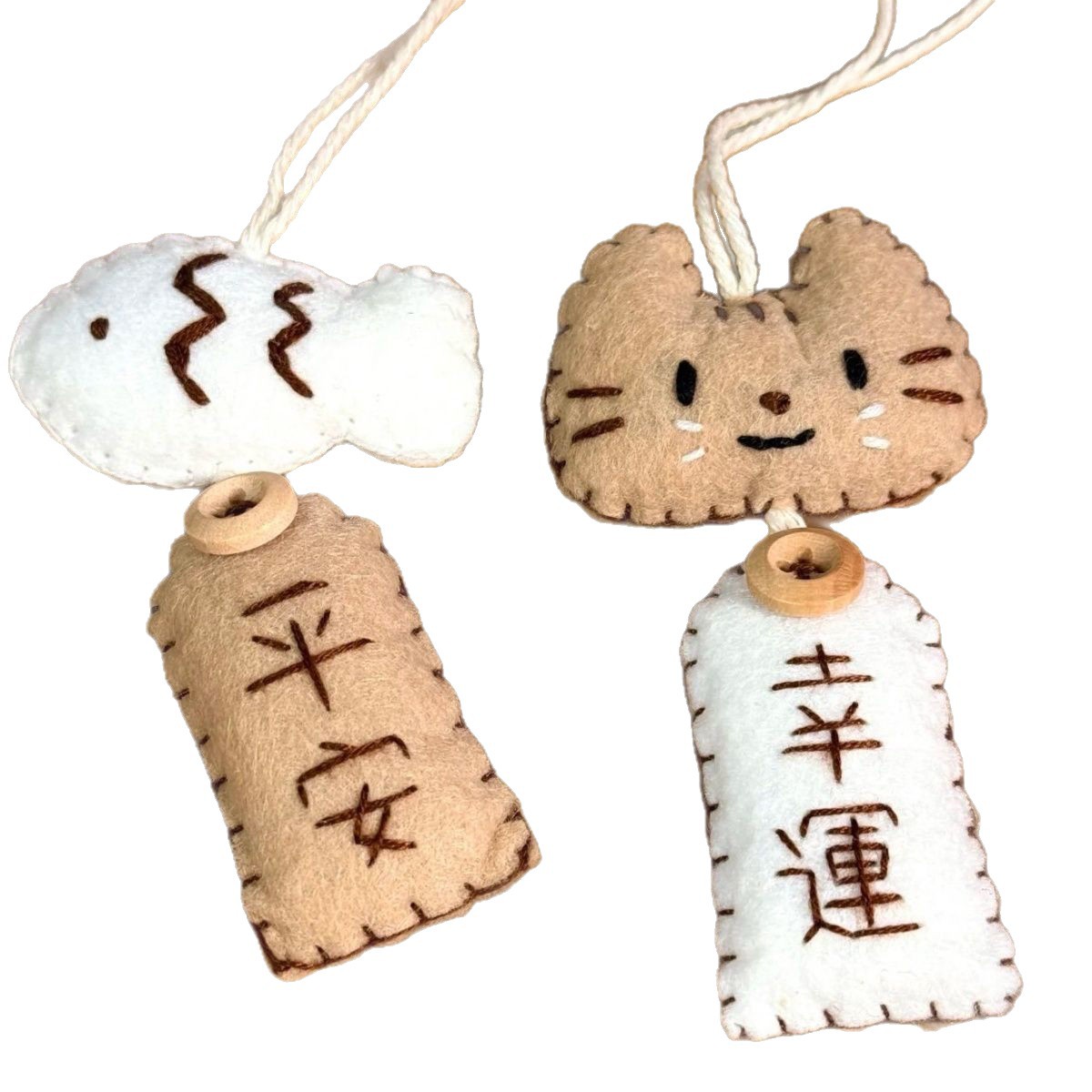 Little Red Book's Same Style Kitten and Fish Non-Woven Fabric Handmade Material Bag Cute Creative Gift Bag Pendant Birthday