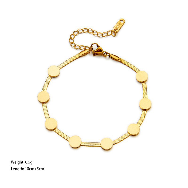 Cross-Border Dongguan Titanium Steel Jewelry Does Not Fade New Japanese and Korean Accessories Bracelet Women's 18K Gold Fashion Accessible Luxury High-End Sense