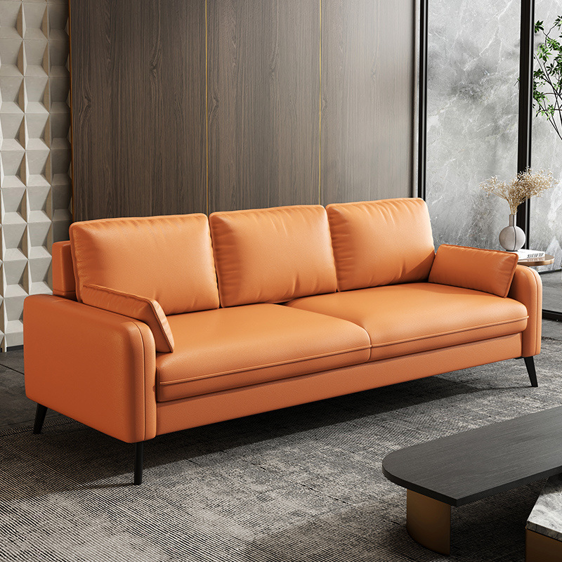 Italian Light Luxury Technology Fabric Sofa Living Room Small Apartment Double Three Seats Modern Simple Cat Claw Leather Sofa