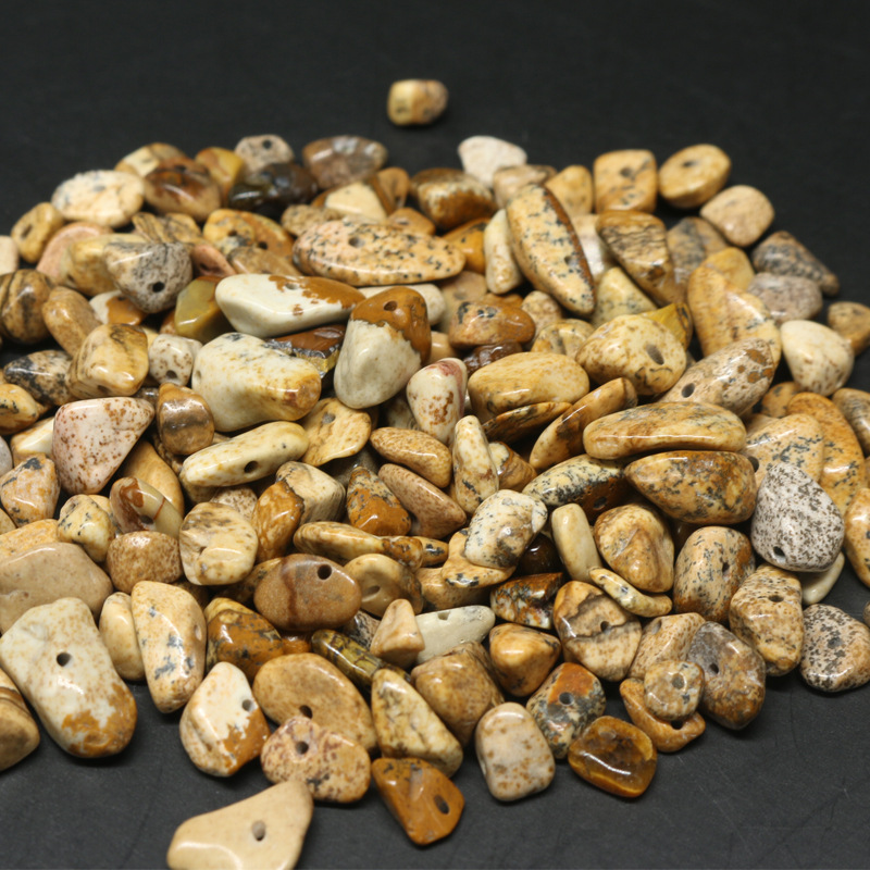 Natural Stone Gravel Loose Beads Crystal Perforated Beads 5*8mm Conformable Stone Agate Gravel DIY Jewelry Accessories 100g