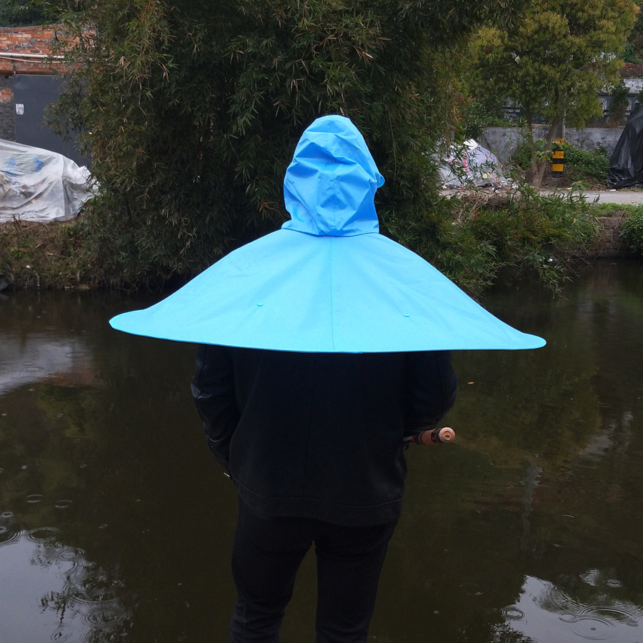 【Xinyiqi】Ufo Raincoat Adult Fishing Umbrella Outdoor Cape Boneless Handleless Umbrella Hat Specifically for Fishing