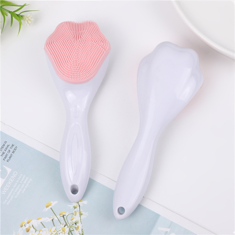 Temu Cross-Border Cat Paw Silicone Facial Cleansing Brush, Pore Cleaning, Facial Cleanser, Soft Bristle Massage Cleansing Brush, Handle Makeup Remover Brush