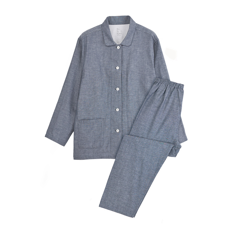 Double-layer Yarn Pajamas No Print No Side Seam Japanese-style Good Home Suit Couple's Suit 1