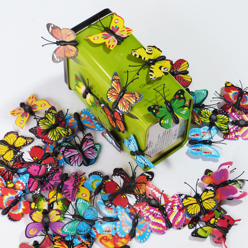 Factory Direct Sales Pvc Artificial Butterflies 3D Butterflies Factory Wholesale Street Stall Supply Butterfly Wholesale