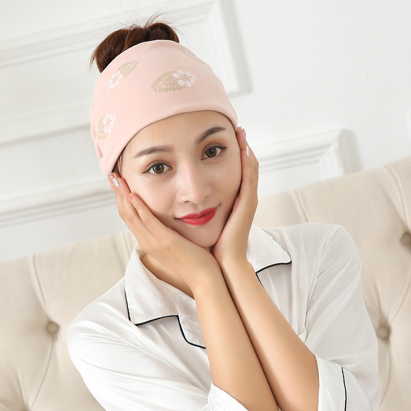 Factory wholesale 2023 new moon cap breathable cotton printed maternity maternity cap postpartum moon scarf