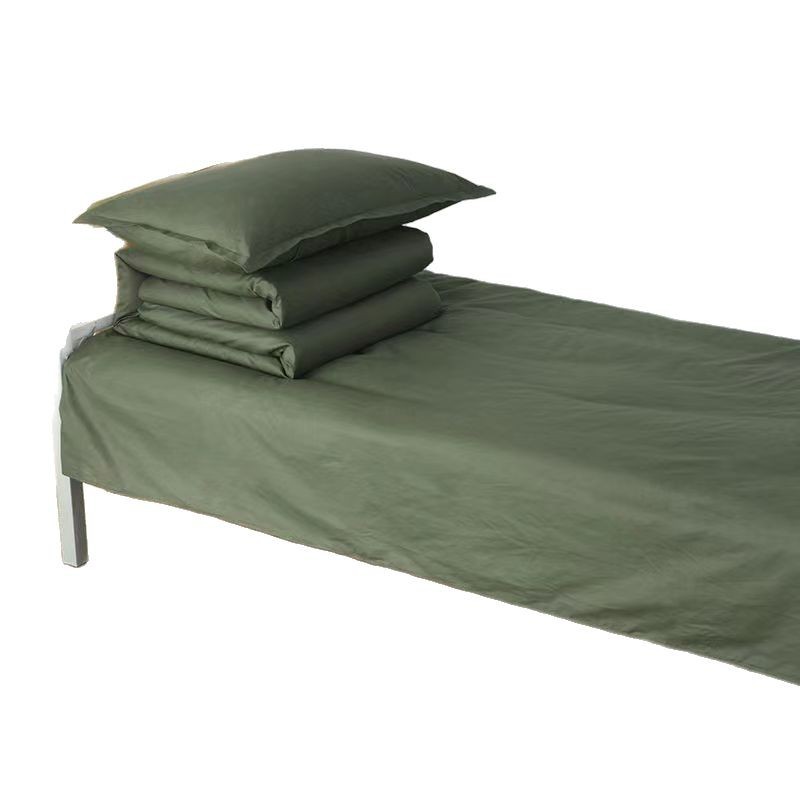 One-stop purchasing dormitory military green bedding 6-piece set single upper and lower quilt cotton mattress 3-piece set