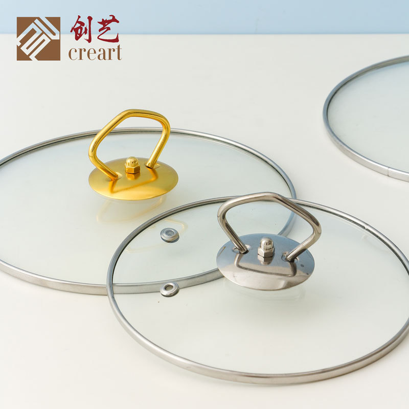Gold Plated Pot Lid Handle Glass Pot Lid Ceramic Soup Pot Top Bead Anti-scalding Wok Stainless Steel Kitchen Accessories