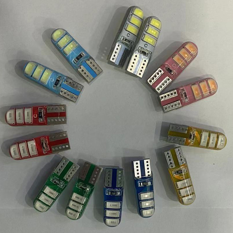 Car Led Width Light 24V T10 5630 6Smd Silicone Crystal Bulb Modified Direct Flash 12V Strobe Light