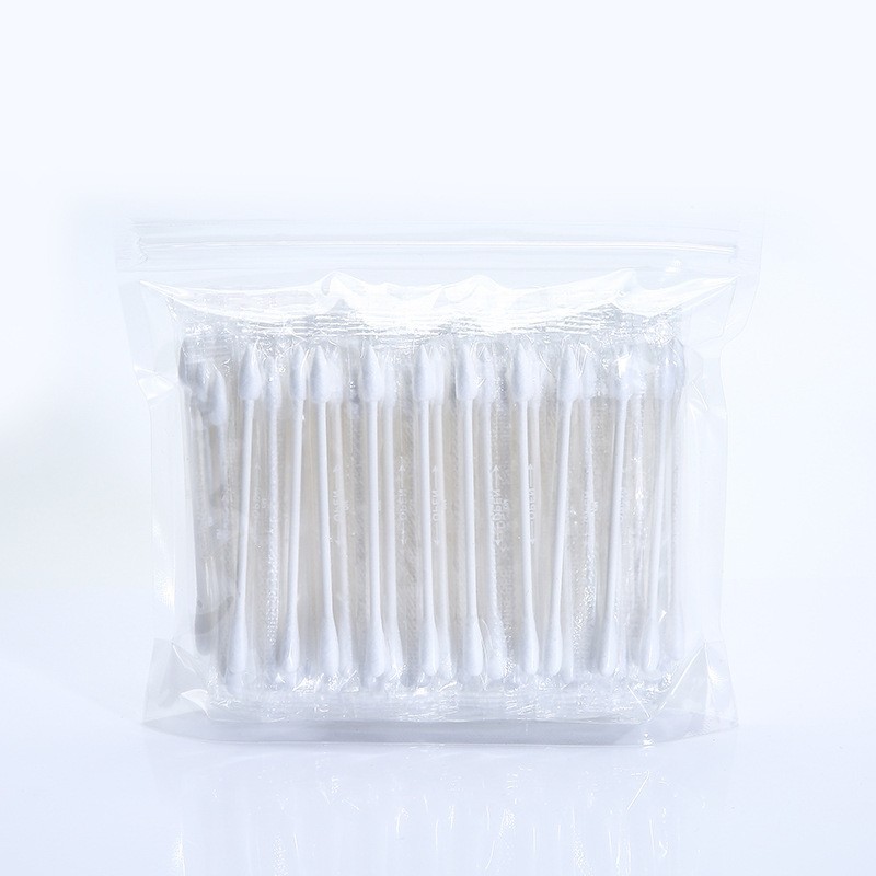 Disposable double-headed single individually packaged cotton swab stick makeup remover travel paper shaft sanitary cotton swab wholesale quantity