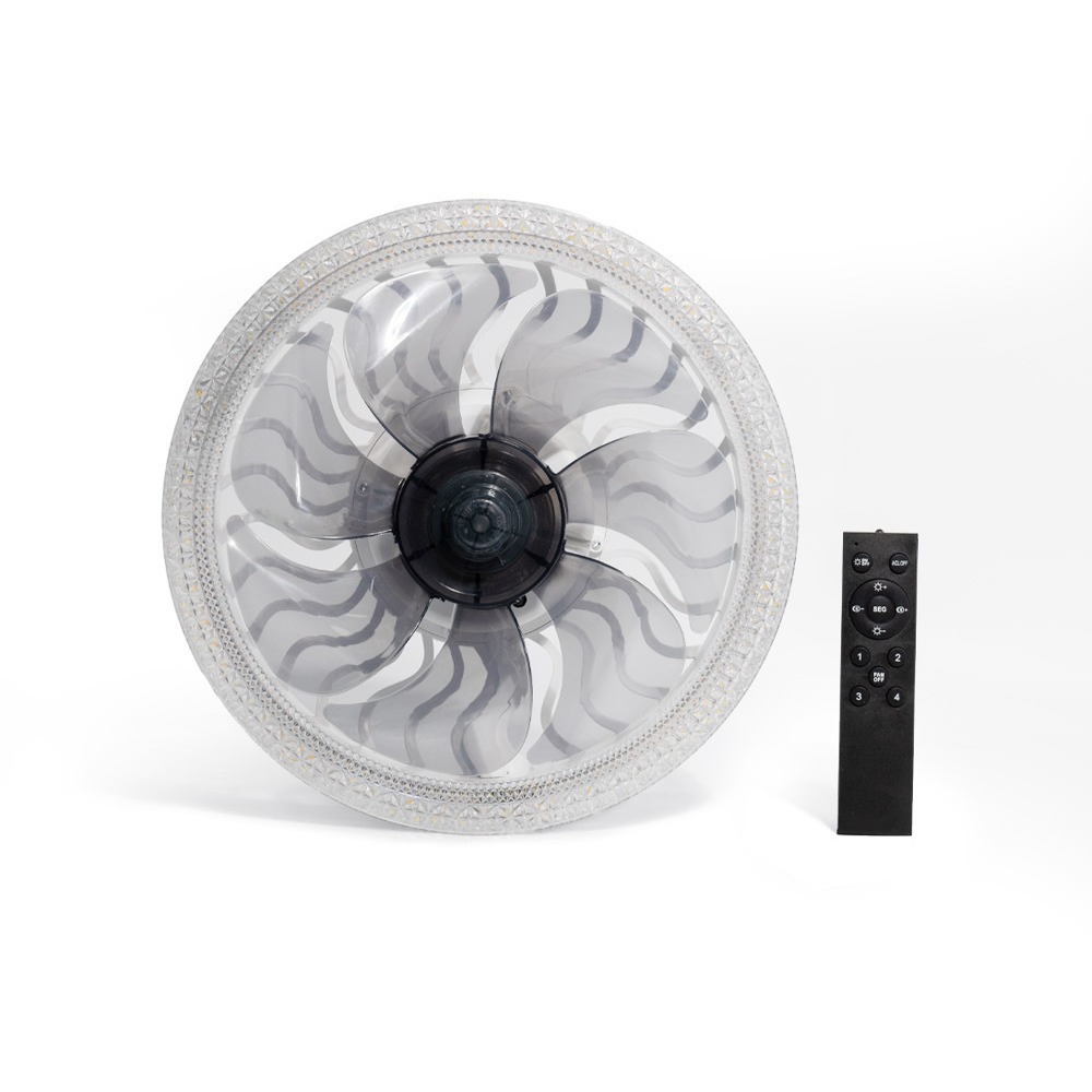 Cross-border hot super bright large wind E27 screw LED fan lights with remote control silent room bedroom restaurant lighting