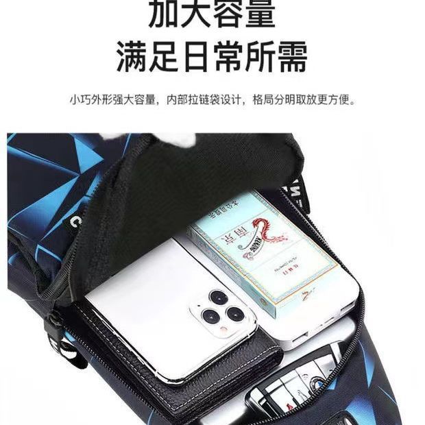 Spring New Oxford Cloth Waterproof Men's Waist Bag Casual Multi-Functional Crossbody Bag Boys Trendy Sports Shoulder Bag