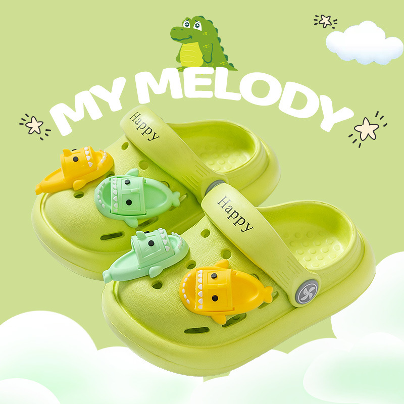 Детские обувь с отверстиями летние для мальчиков и девочек милые мультяшные мягкие сандалии для пляжа