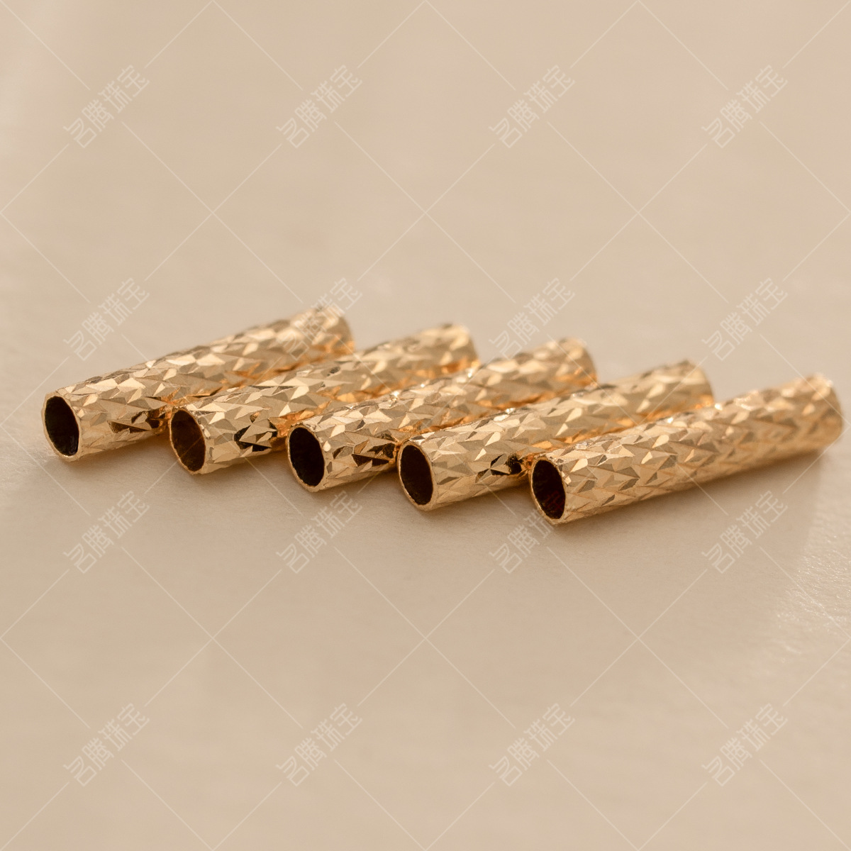 18K Gold Accessories, Engraved Round Tube, DIY Gold Au750 Necklace, Bracelet, Engraved Tube, Choker, Hollow Tube, New Gold Model