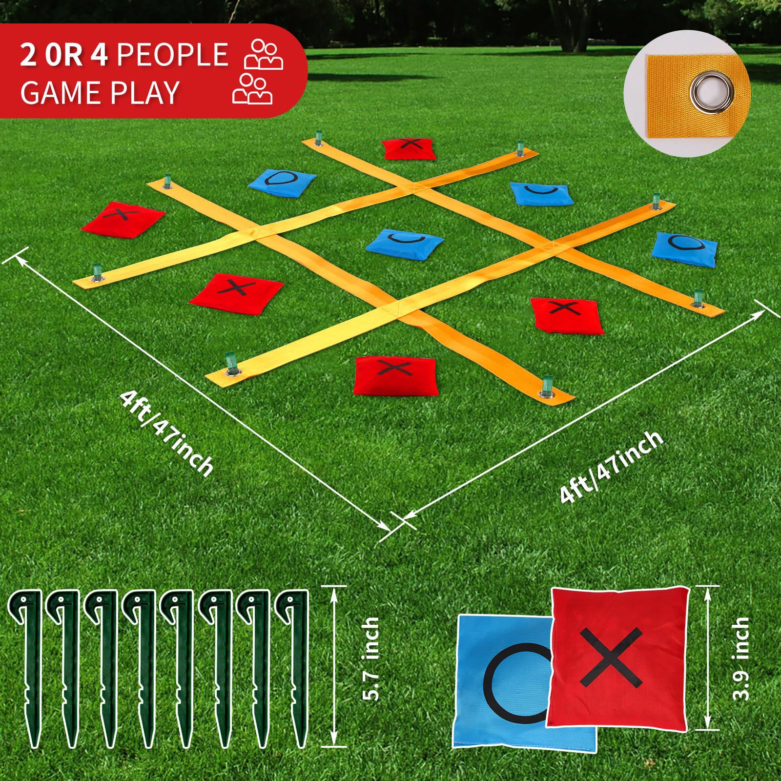 Giant Tic Tactoe Game Tic Tac Toe Strap Outdoor Entertainment Portable Outdoor Lawn Game Tic Tac Toe Strap