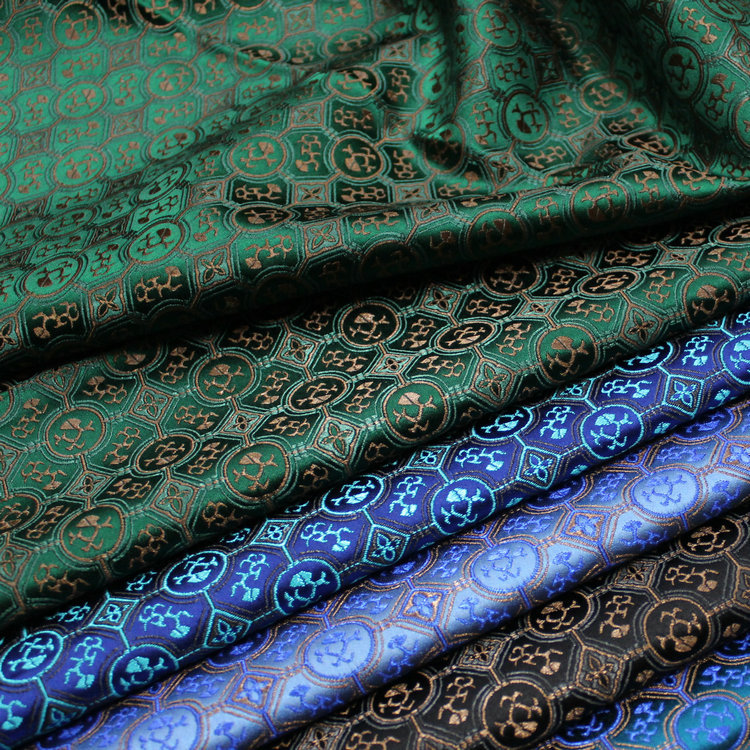 Chinese Style Tang Suit Cheongsam Mongolian Gown Stage Film and Television Decoration Crafts Jacquard Brocade Silk Antique Fabric