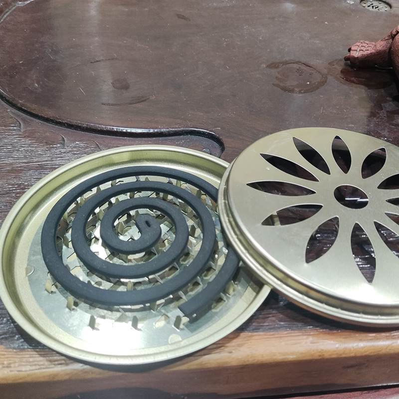 Mosquito Incense Box Tray Shelf Iron Household Mosquito Incense Tray with Lid Grey Tray Creative Multifunctional Mosquito Incense Rack Wholesale