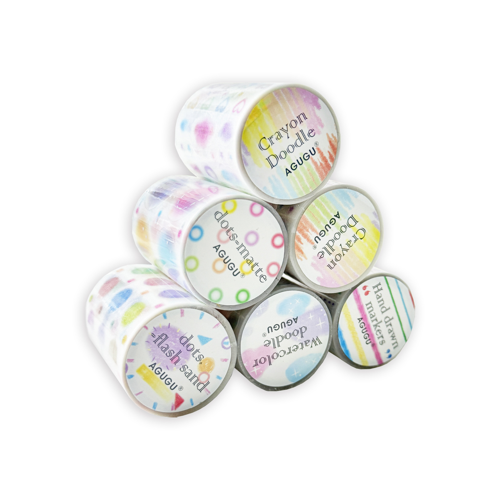 Jilu Agugu Simple Life Die-Cut Tape Matte Pet Hot Stamping Silver Glitter Korean Style Ins Simple Basic Material