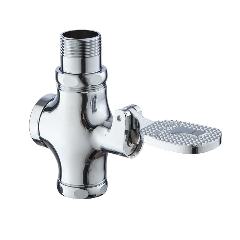Factory direct pedal toilet flusher electroplating delay flush valve household four-way stool flush valve 0