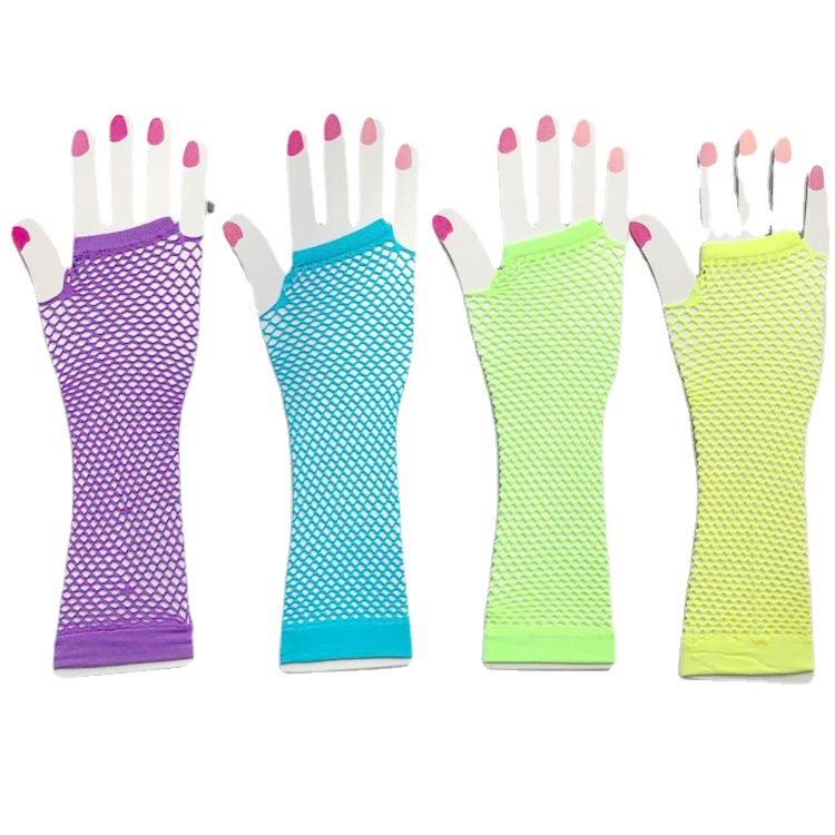 A large number of spot fishing net gloves nightclub bar mesh gloves clothing accessories black short gloves wholesale
