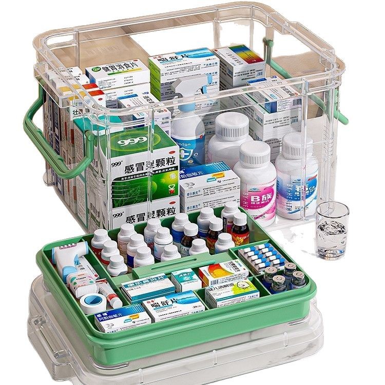 Multi-layer Medicine Box Household Medicine Box Large Capacity Medicine Storage Box Transparent Large Medical Emergency Medicine Box